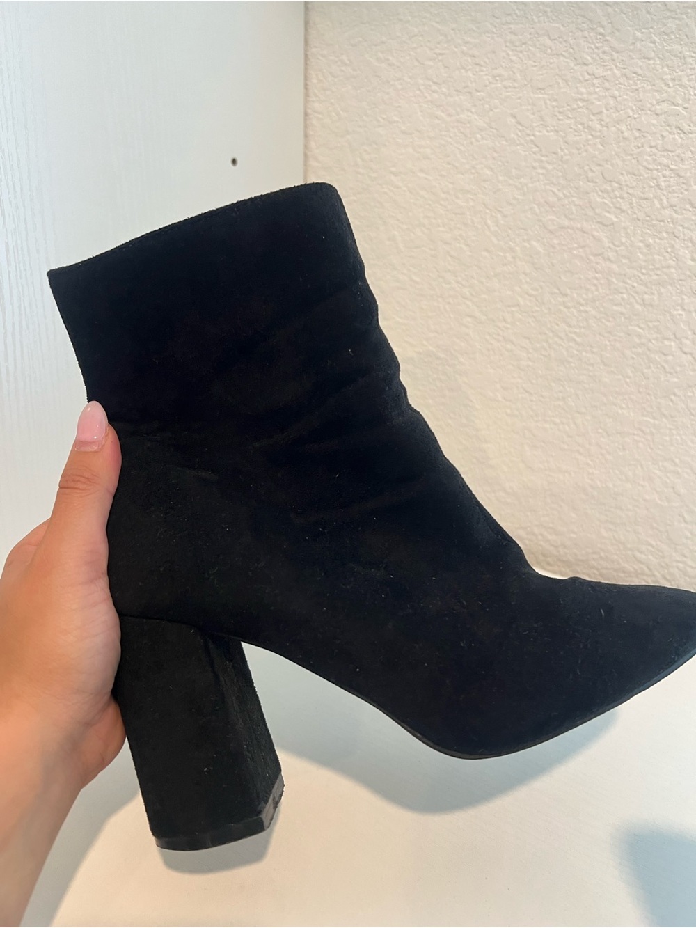 Lulu's Black Suede Chunky Heel Ankle Boots